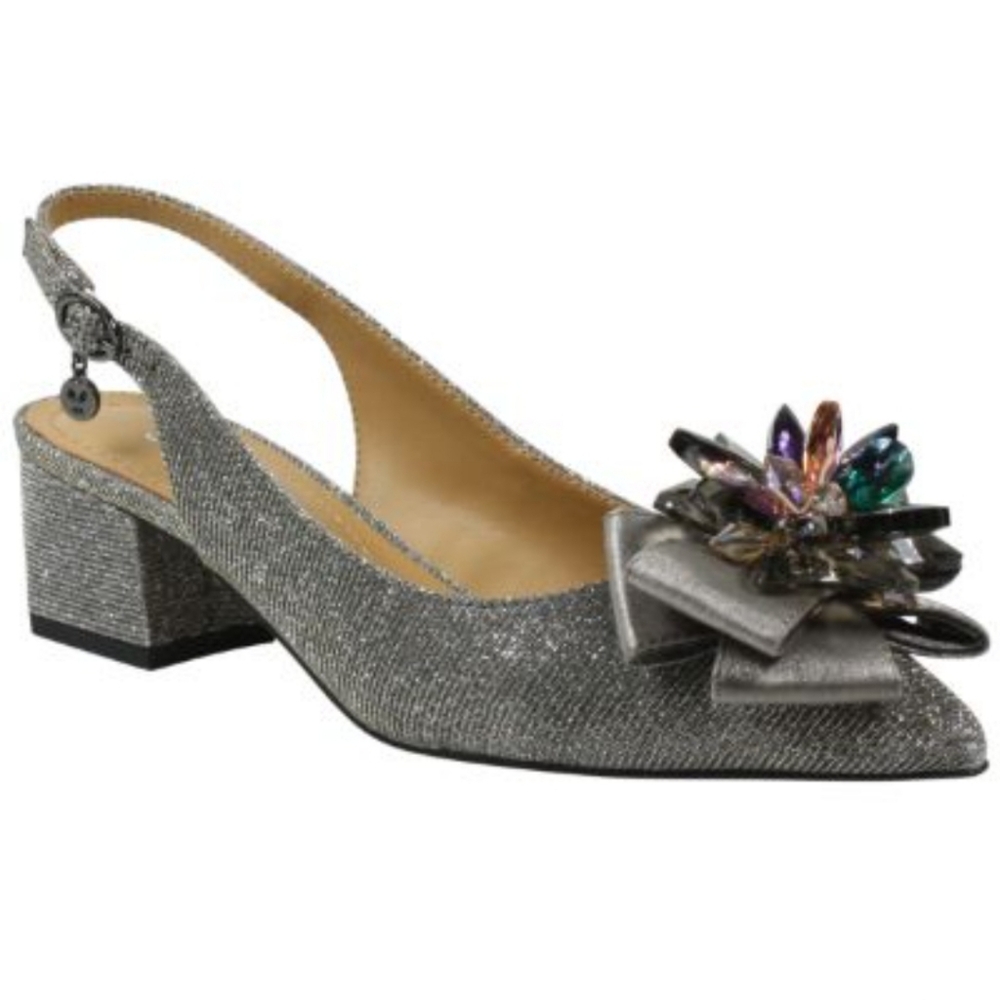 J. Renee Pewter Slingback Heel FAYEE, MSRP $99